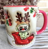 Labubu Baskı içi ve Kulpu Renkli Kupa