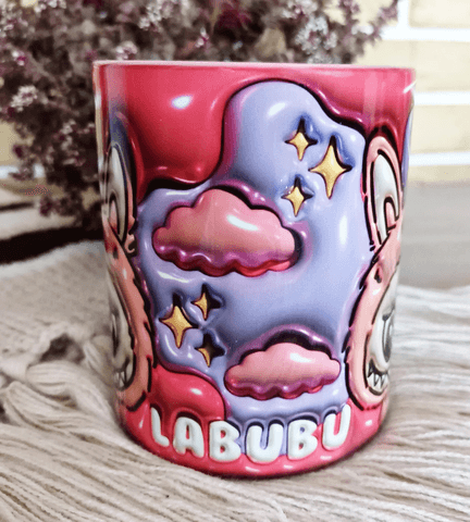 Labubu Baskı içi ve Kulpu Renkli Kupa