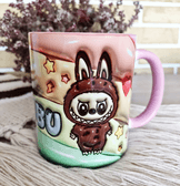 Labubu Baskı içi ve Kulpu Renkli Kupa