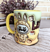 Labubu Baskı içi ve Kulpu Renkli Kupa