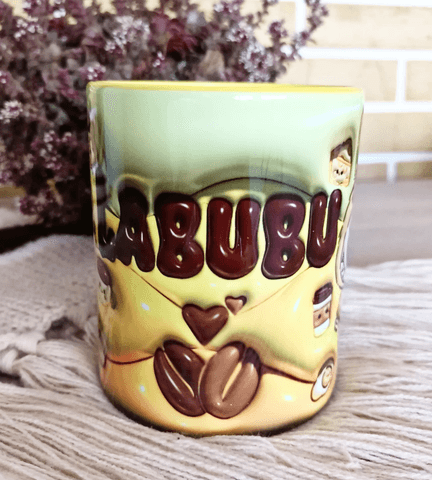 Labubu Baskı içi ve Kulpu Renkli Kupa