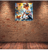 Kedili kız vintage baskı metal hediyelik dekoratif kaliteli duvar saati