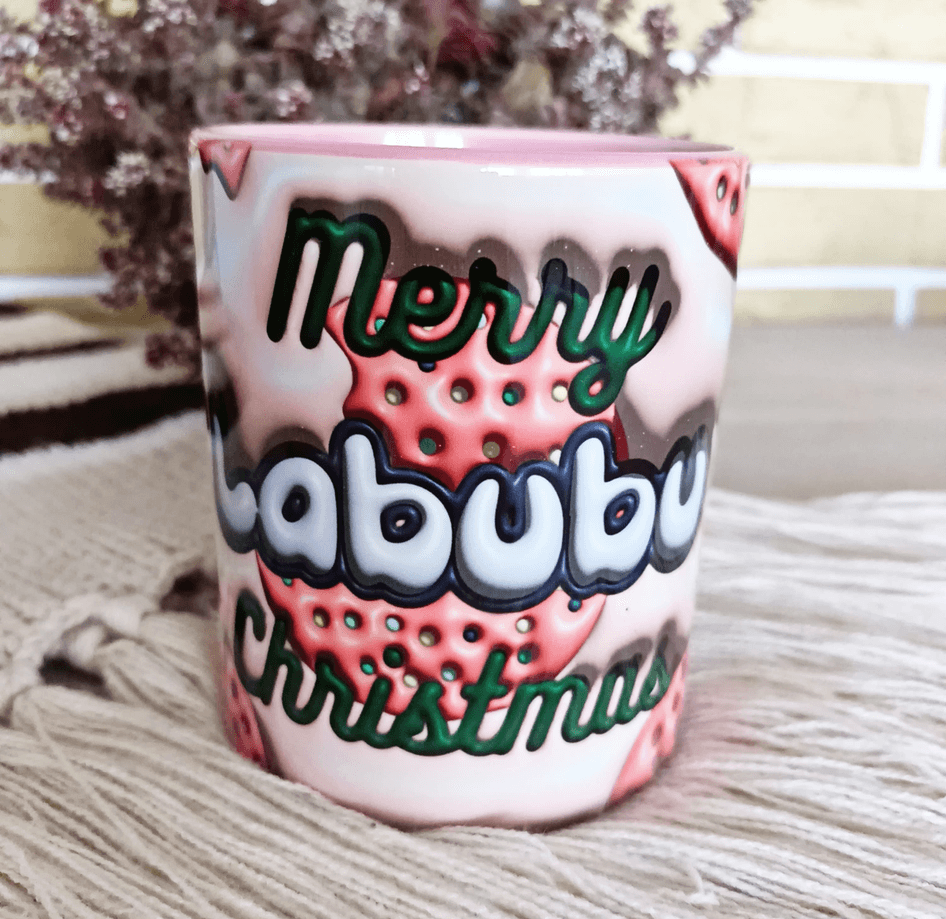 Labubu Baskı içi ve Kulpu Renkli Kupa