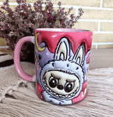 Labubu Baskı içi ve Kulpu Renkli Kupa