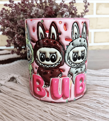 Labubu Baskı içi ve Kulpu Renkli Kupa