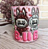 Labubu Baskı içi ve Kulpu Renkli Kupa