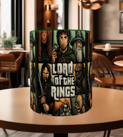 Lord of the Ring Baskı içi ve Kulpu Renkli Kupa