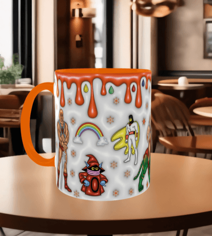 He MAN Baskı içi ve Kulpu Renkli Kupa