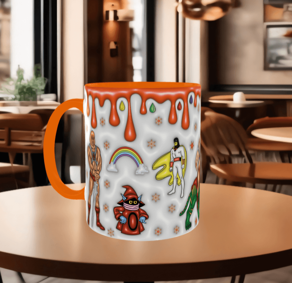 He MAN Baskı içi ve Kulpu Renkli Kupa