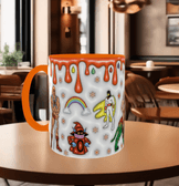 He MAN Baskı içi ve Kulpu Renkli Kupa