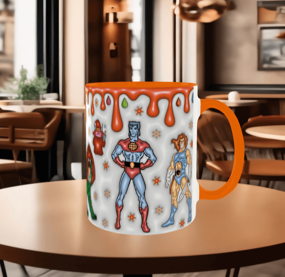 He MAN Baskı içi ve Kulpu Renkli Kupa