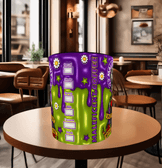 malefiz Baskı içi ve Kulpu Renkli Kupa