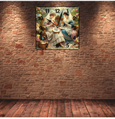 Nakış vintage baskı metal hediyelik dekoratif kaliteli duvar saati