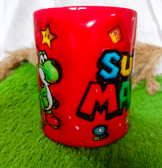 Mario Baskı içi ve Kulpu Renkli Kupa