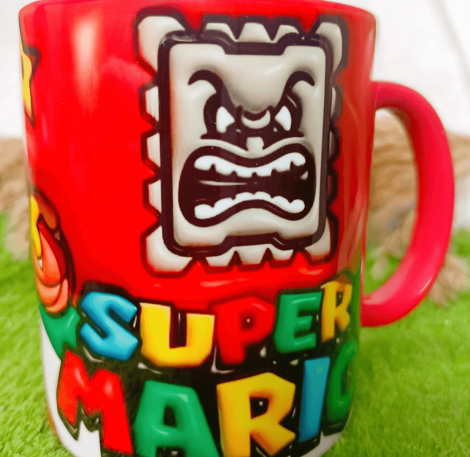 Mario Baskı içi ve Kulpu Renkli Kupa