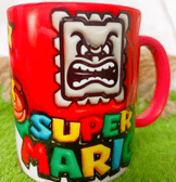 Mario Baskı içi ve Kulpu Renkli Kupa