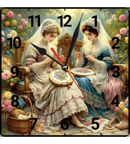 Nakış vintage baskı metal hediyelik dekoratif kaliteli duvar saati