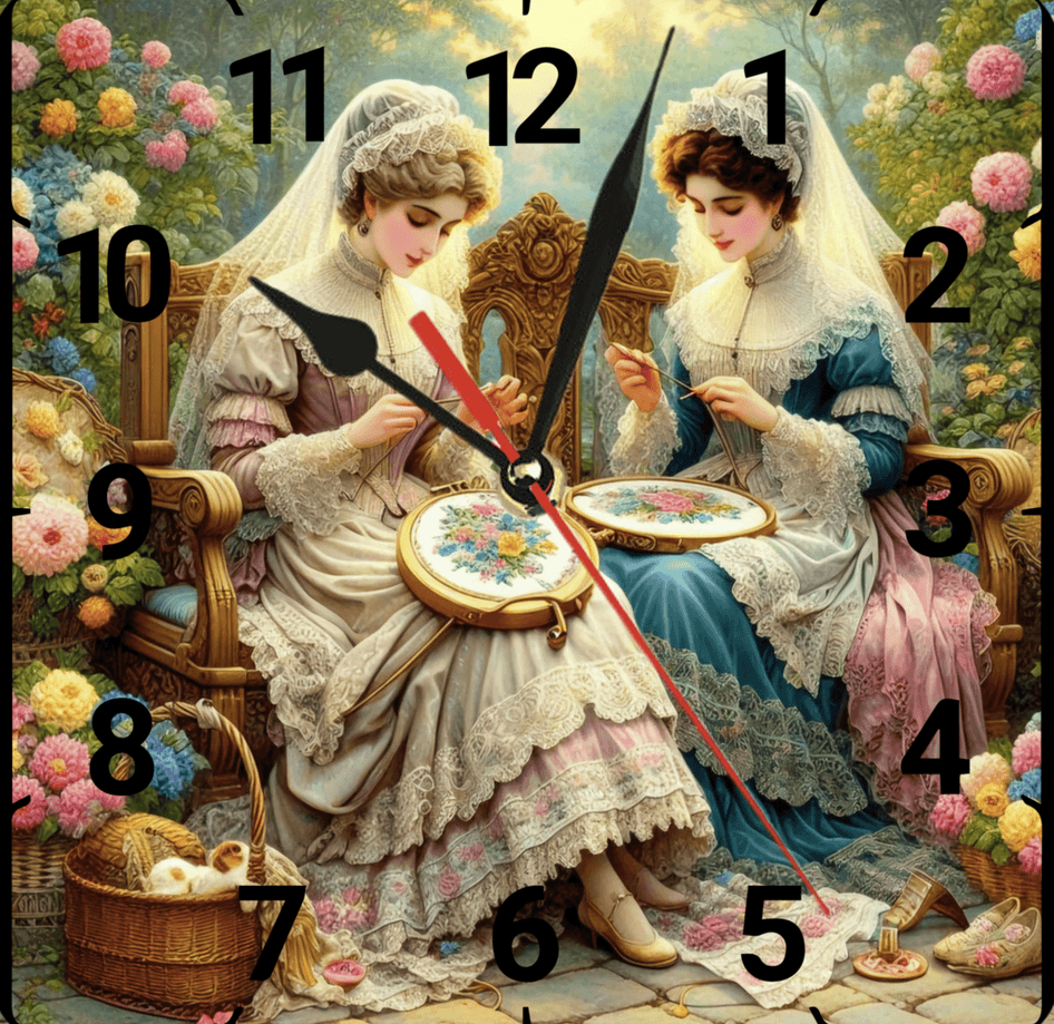 Nakış vintage baskı metal hediyelik dekoratif kaliteli duvar saati