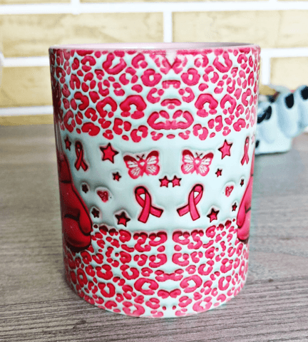 Meme kanseri ile mücadele Baskı içi ve Kulpu Renkli Kupa