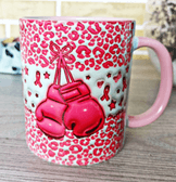 Meme kanseri ile mücadele Baskı içi ve Kulpu Renkli Kupa