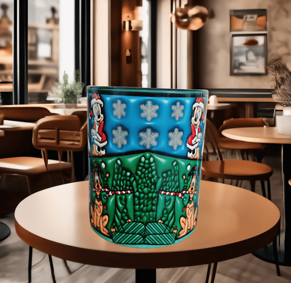 Mickey yılbaşı Baskı içi ve Kulpu Renkli Kupa