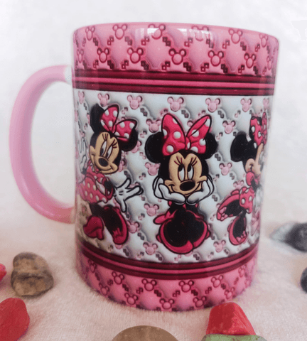 Minnie Baskı içi ve Kulpu Renkli Kupa