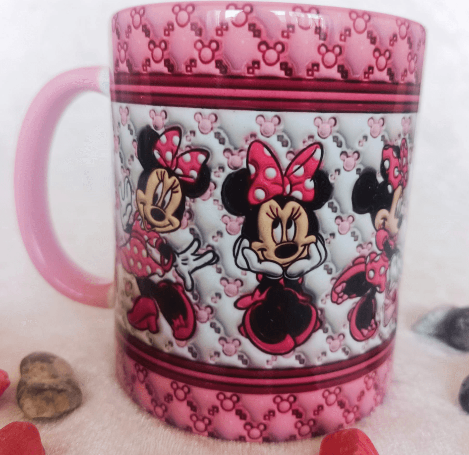 Minnie Baskı içi ve Kulpu Renkli Kupa