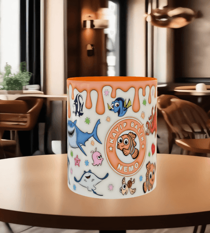 Nemo Baskı içi ve Kulpu Renkli Kupa