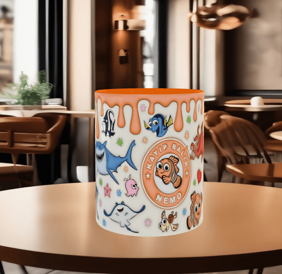 Nemo Baskı içi ve Kulpu Renkli Kupa