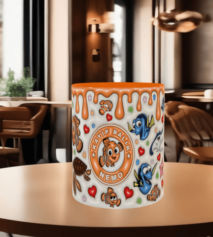 Nemo Baskı içi ve Kulpu Renkli Kupa