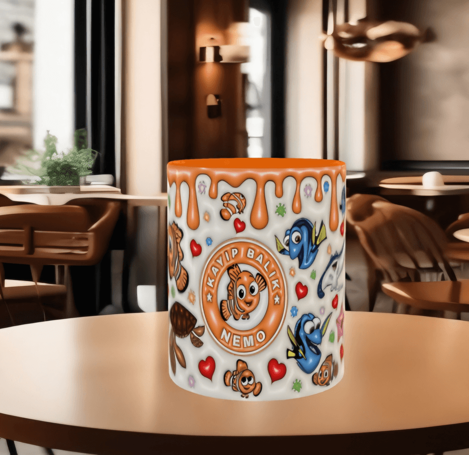 Nemo Baskı içi ve Kulpu Renkli Kupa