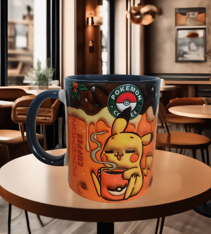 Pokemon Baskı içi ve Kulpu Renkli Kupa