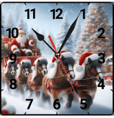 Noel baba christmas vintage baskı metal hediyelik dekoratif kaliteli duvar saati