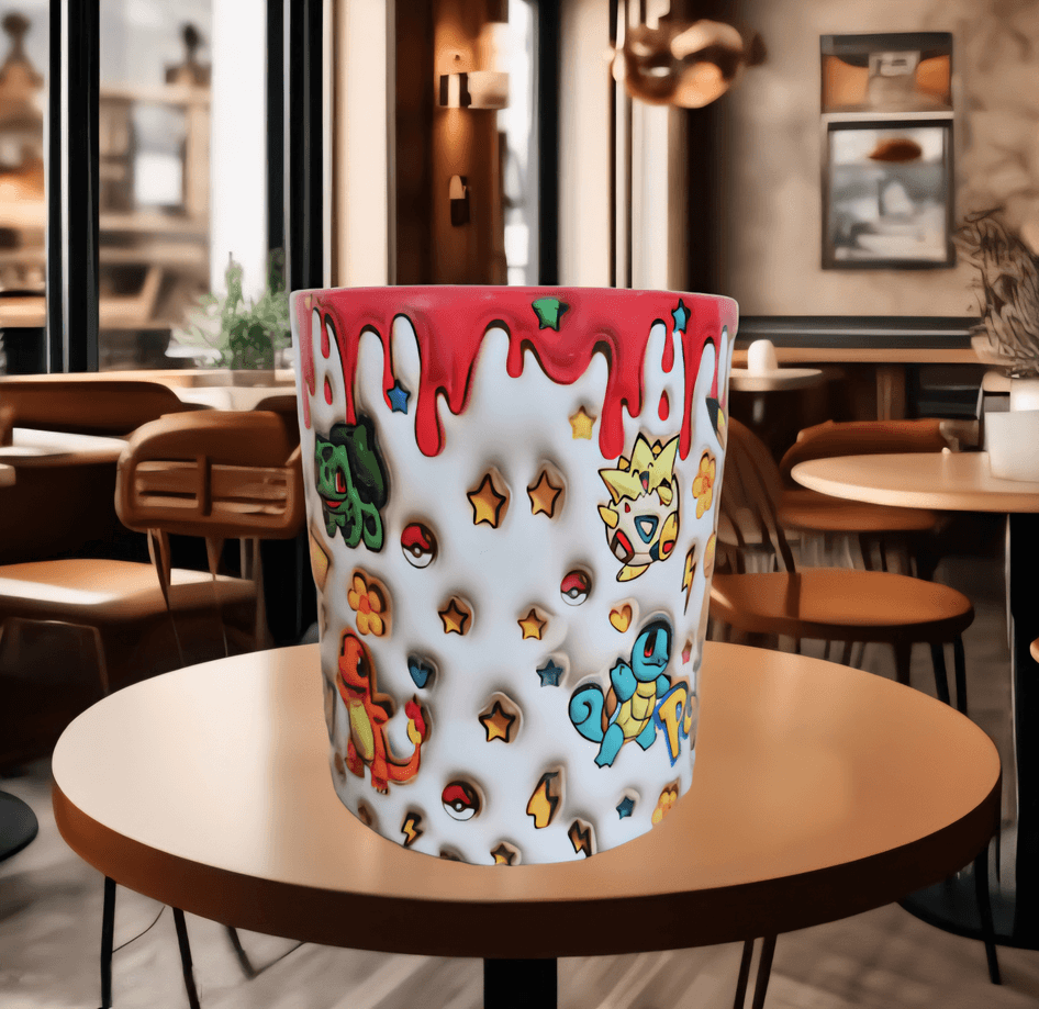Pokemon Baskı içi ve Kulpu Renkli Kupa