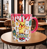 Pokemon Baskı içi ve Kulpu Renkli Kupa