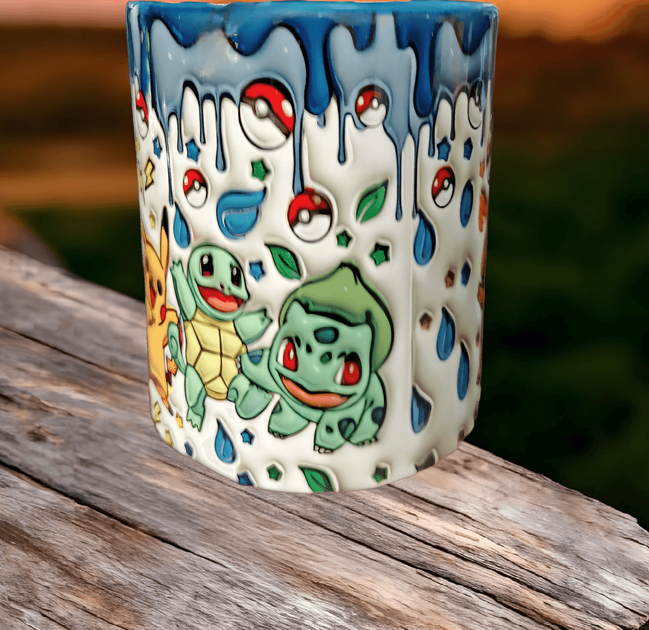 Pokemon Baskı içi ve Kulpu Renkli Kupa