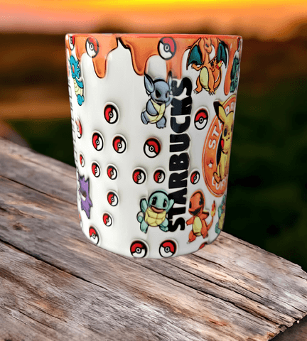 Pokemon Baskı içi ve Kulpu Renkli Kupa
