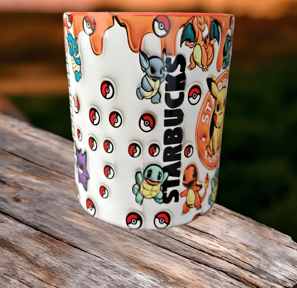 Pokemon Baskı içi ve Kulpu Renkli Kupa