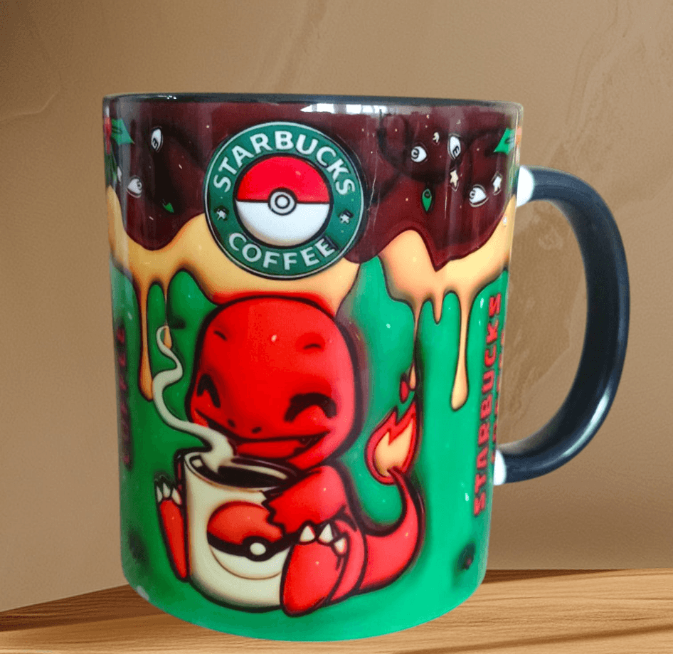 Pokemon Baskı içi ve Kulpu Renkli Kupa