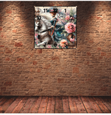 Pembe gül vintage baskı metal hediyelik dekoratif kaliteli duvar saati