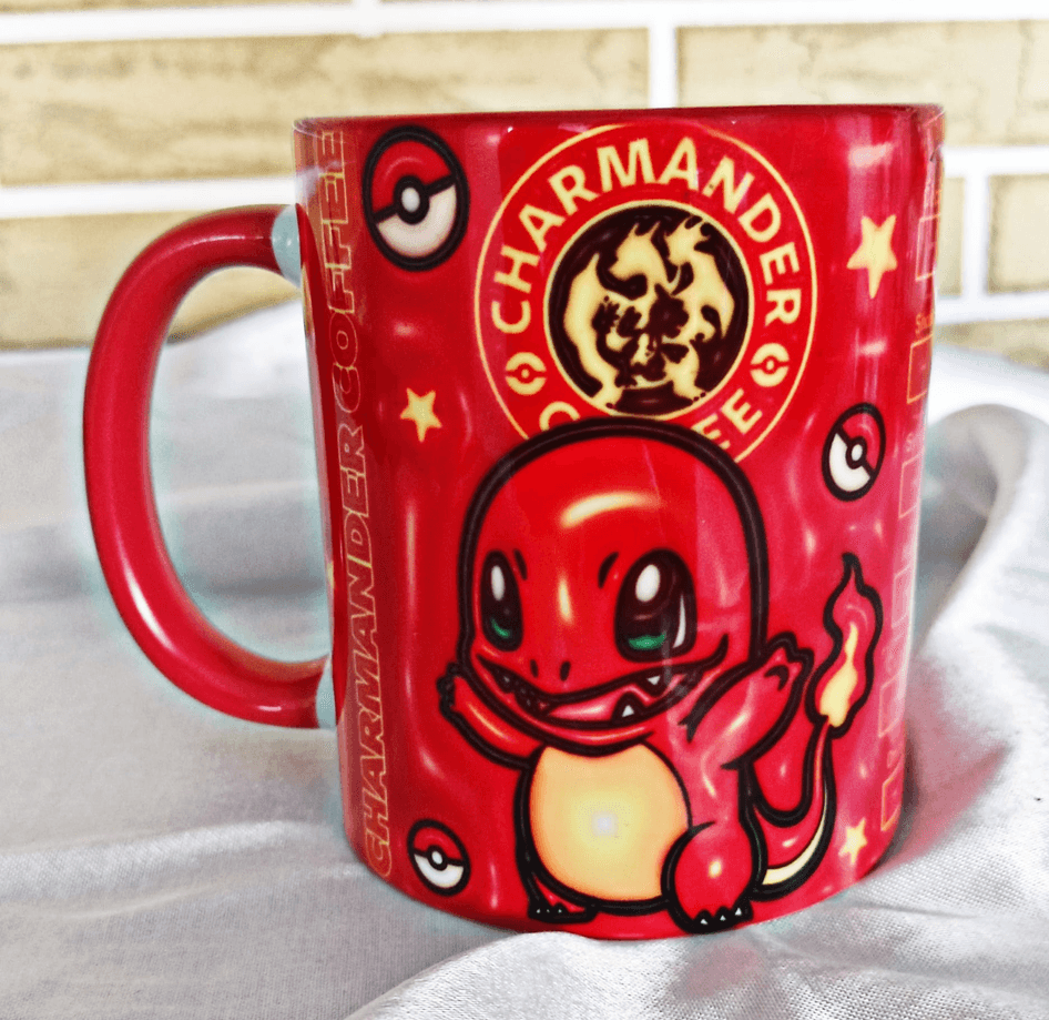 Pokemon Baskı içi ve Kulpu Renkli Kupa