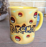 Pokemon Baskı içi ve Kulpu Renkli Kupa