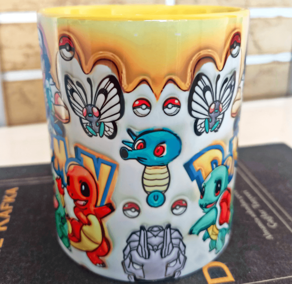 Pokemon Baskı içi ve Kulpu Renkli Kupa