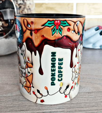 Pokemon Baskı içi ve Kulpu Renkli Kupa