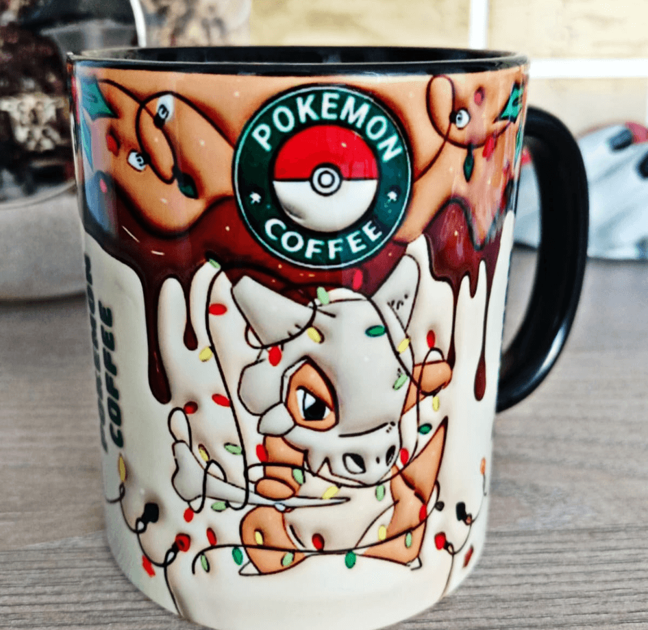 Pokemon Baskı içi ve Kulpu Renkli Kupa