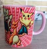 Pokemon Baskı içi ve Kulpu Renkli Kupa