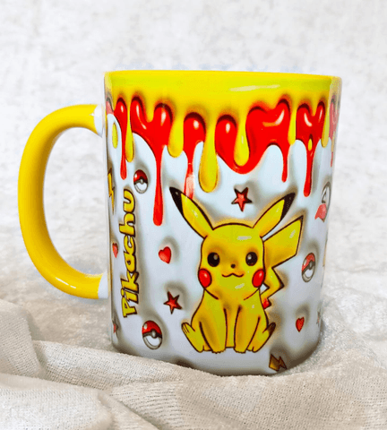 Pokemon Baskı içi ve Kulpu Renkli Kupa