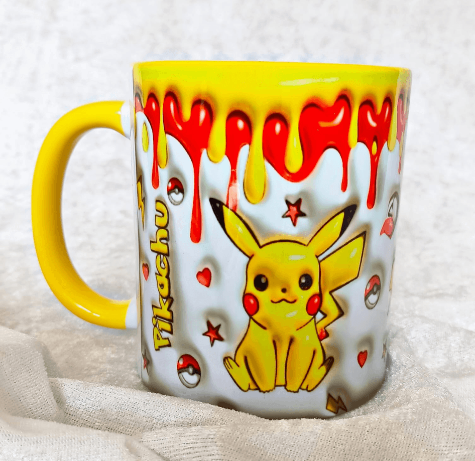 Pokemon Baskı içi ve Kulpu Renkli Kupa