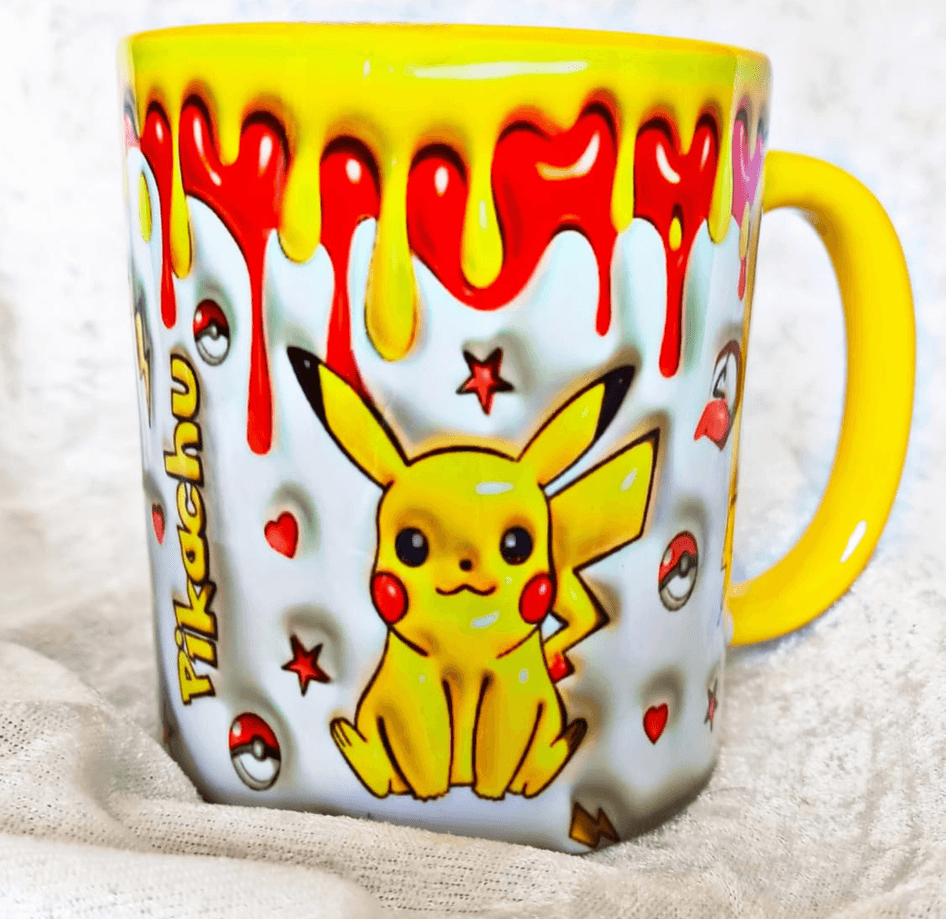 Pokemon Baskı içi ve Kulpu Renkli Kupa