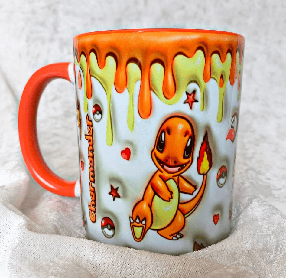 Pokemon Baskı içi ve Kulpu Renkli Kupa